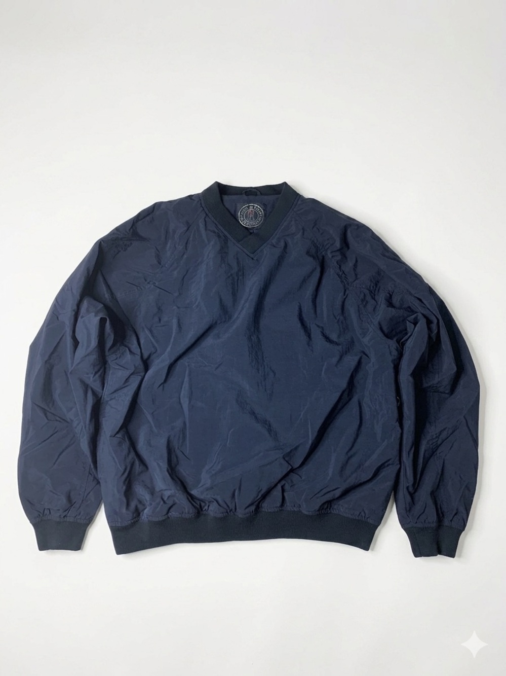 Vintage Stormtech Navy Blue V-Neck Nylon Pullover Windbreaker - Men’s Med